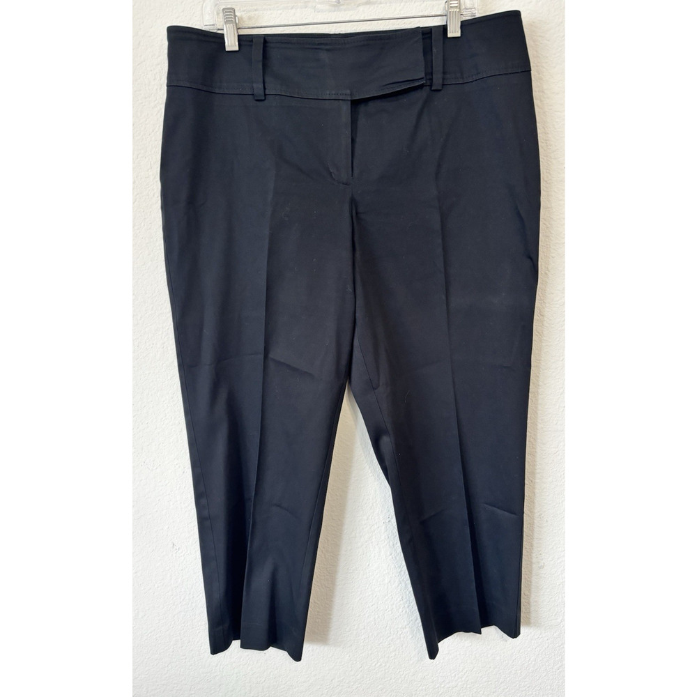 Ann Taylor Curvy‎ Fit Crop Pants Womens 14 Black Vacation Career Office